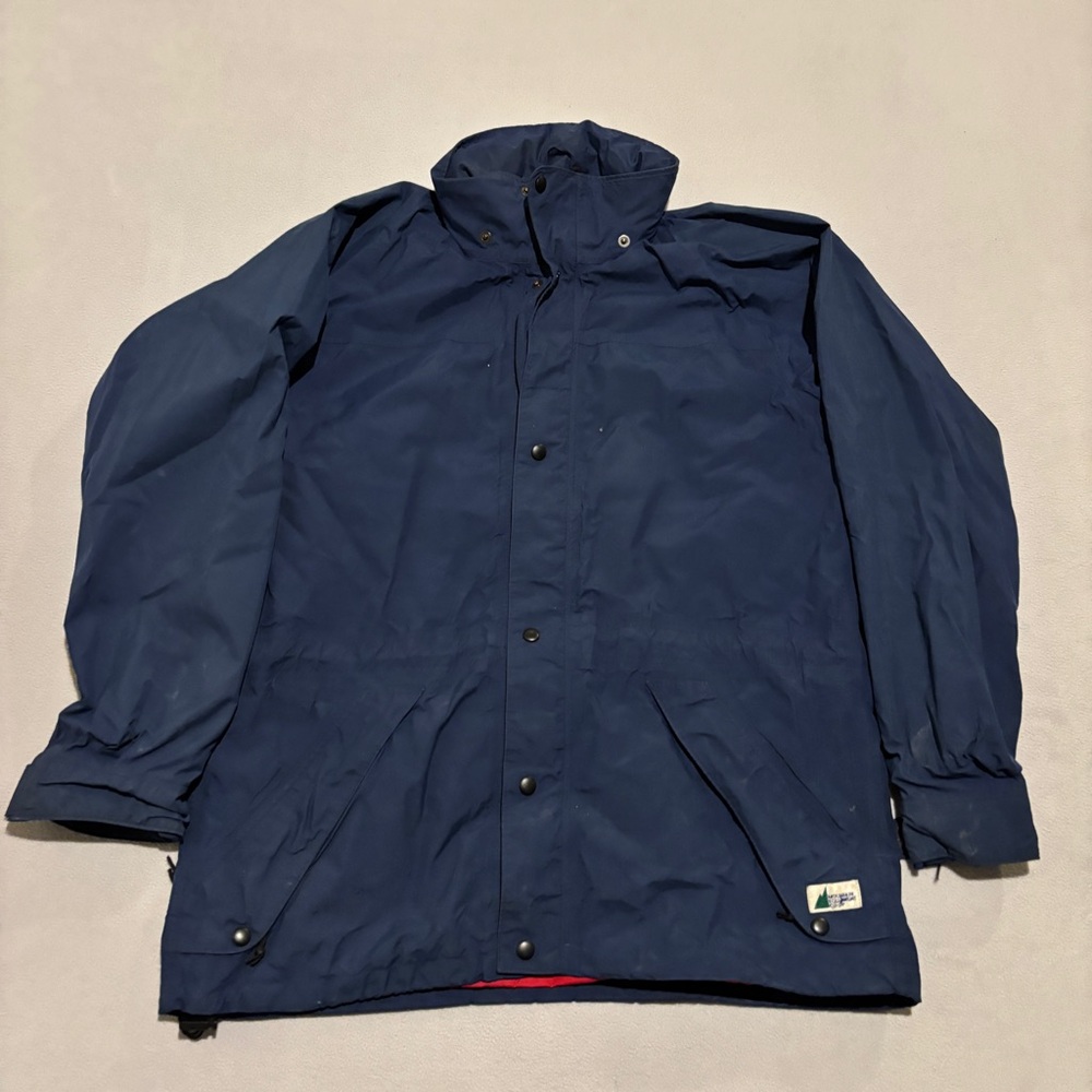 Vintage Mountain Equipment Co-op Gore-Tex Rain Jacket‎ Mens Large Blue Hooded